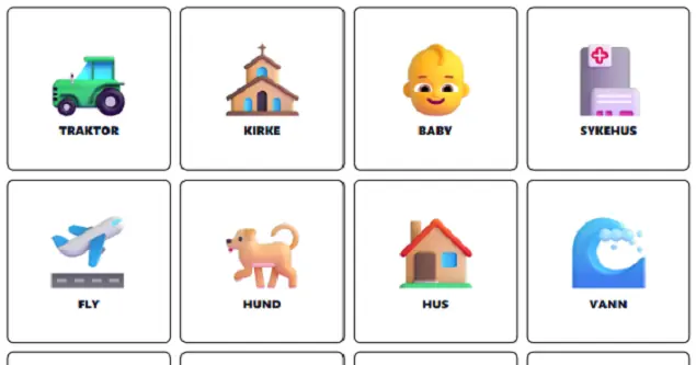 Forhåndsvisning av Bilbingo