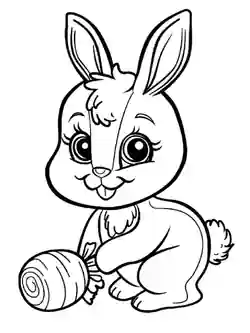 Søt harepus - fargeleggingsark for barn