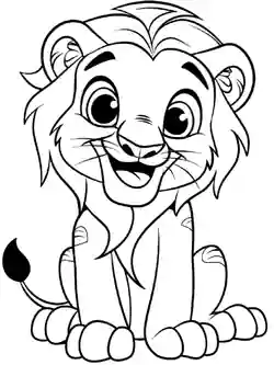 Løve - fargeleggingsark for barn