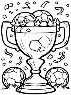 Pokal og fotball - fargeleggingsark for barn