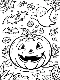 Halloween - fargeleggingsark for barn