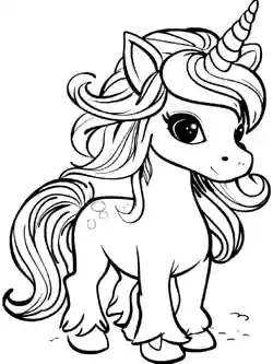 Baby enhjørning - fargeleggingsark for barn