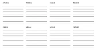 Forhåndsvisning av Personlig ukeplanlegger